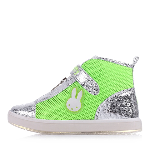 MIFFY/米菲童鞋春季新款PU/织物绿色男小童休闲板鞋DM0317