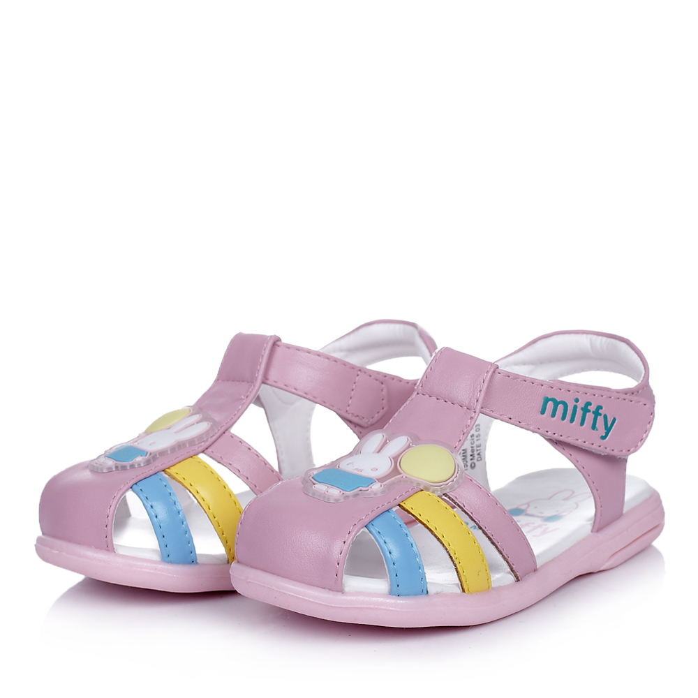 MIFFY/米菲童鞋2015夏季新款牛皮粉色女婴幼童时尚凉鞋DM0383