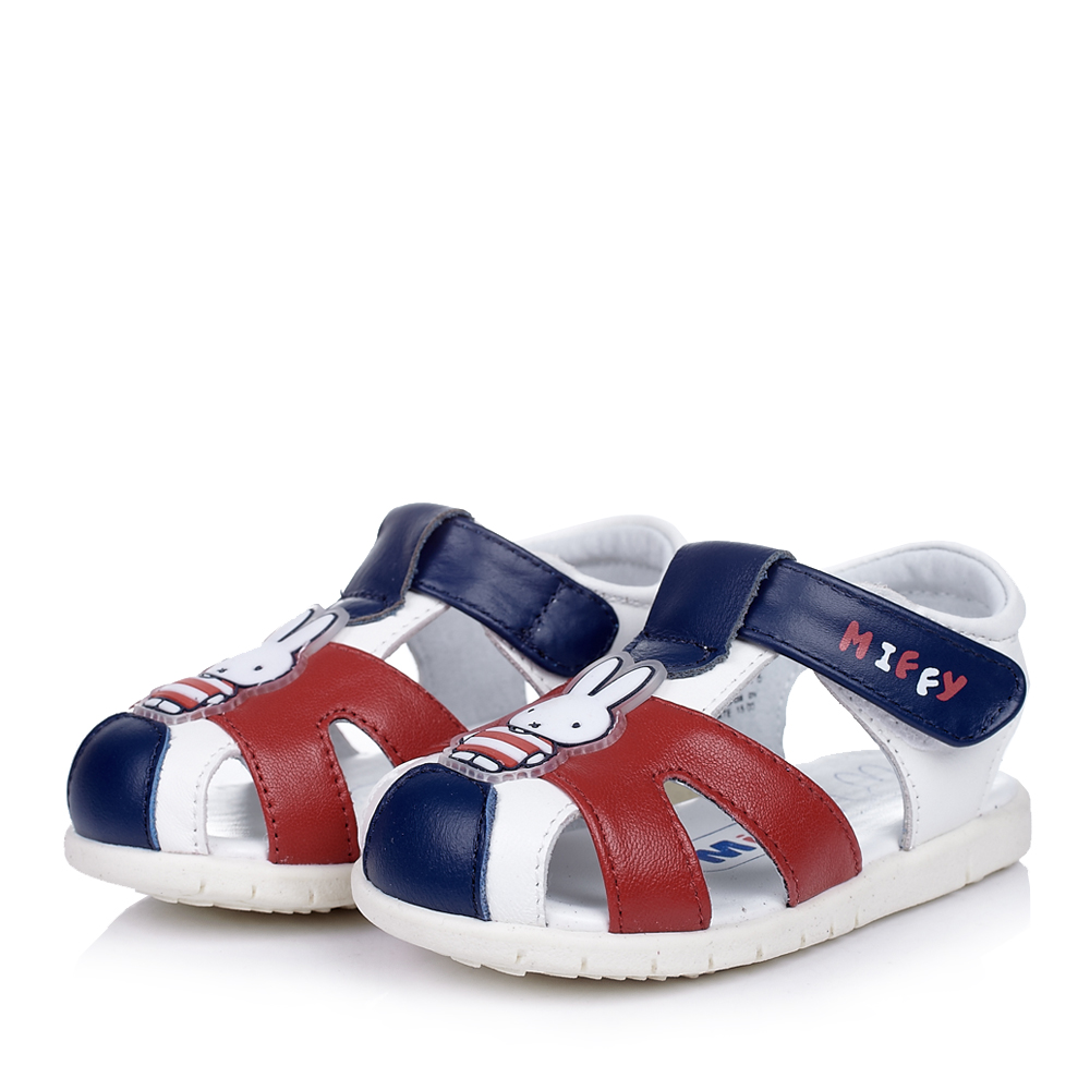 miffy米菲童鞋2015夏季新款牛皮拼色男婴幼童时尚凉鞋dm0349