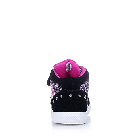 MIFFY/米菲童鞋2015秋季新品黑色反毛皮/PU女小中童休闲鞋板鞋DM0429