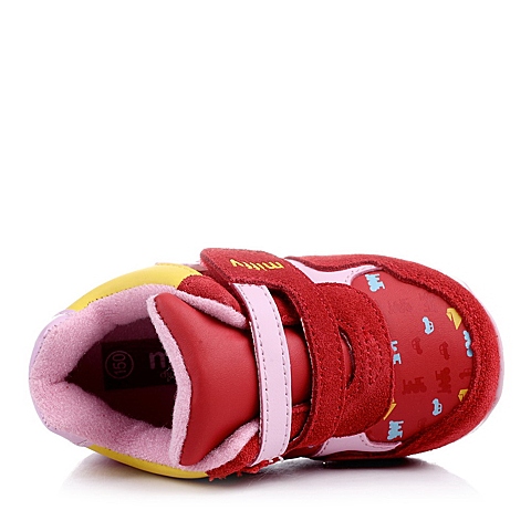 MIFFY/米菲冬季红色反毛皮/PU女婴幼童学步鞋DM0492
