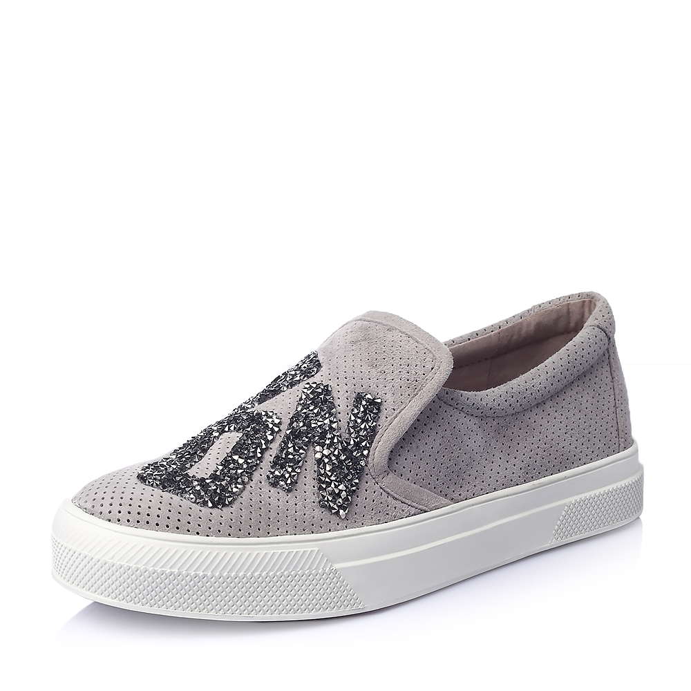 millies/妙丽专柜同款灰色羊皮镶钻时尚厚底休闲女单鞋lwu12am5