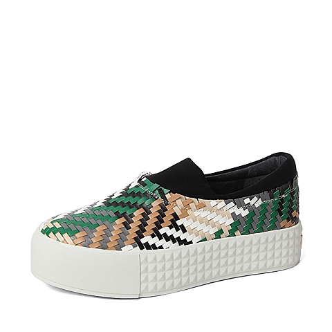 millie's/妙丽专柜同款编织拼接时尚厚底女休闲鞋LE721AM6