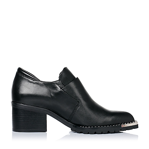 millie's/妙丽专柜同款牛皮时尚简约粗跟女深口单鞋LB425CM6