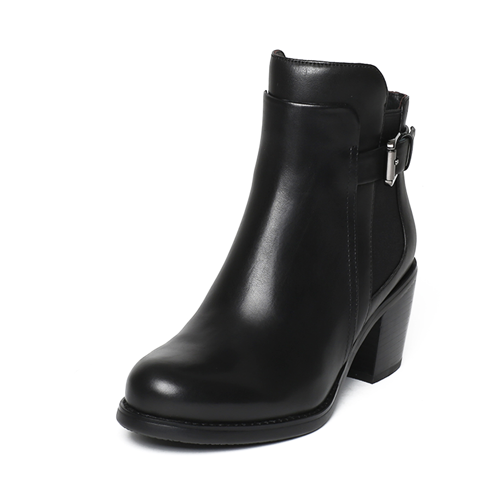 millie's/妙丽冬季专柜同款牛皮时尚皮带扣高跟女短靴LQE59DD6