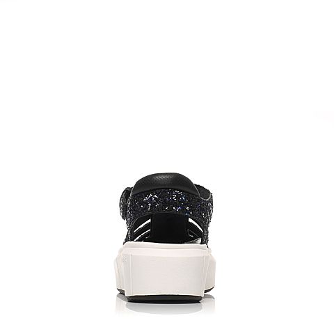 millie's/妙丽夏款专柜同款亮片布女凉鞋LE601BL6