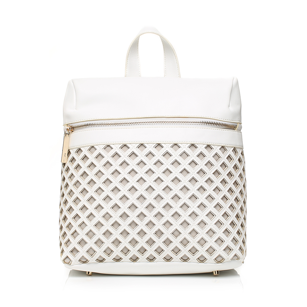 millie's/妙丽春专柜同款白色时尚镂空休闲双肩背包X0465AX6