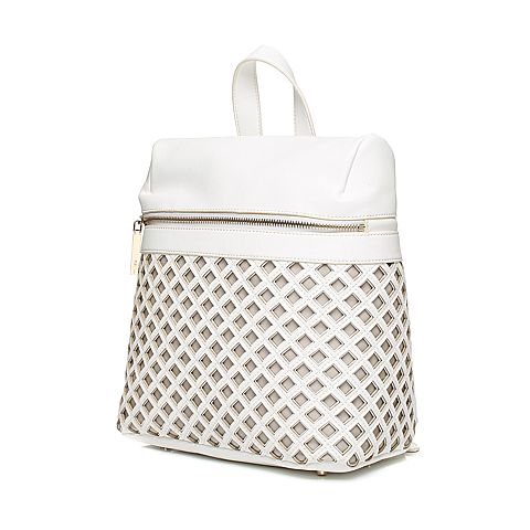 millie's/妙丽春专柜同款白色时尚镂空休闲双肩背包X0465AX6