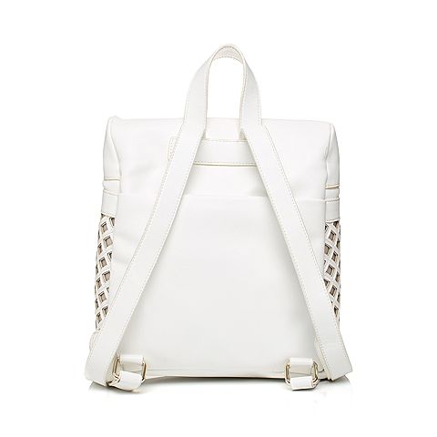 millie's/妙丽春专柜同款白色时尚镂空休闲双肩背包X0465AX6