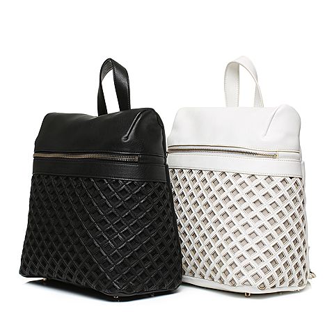 millie's/妙丽春专柜同款白色时尚镂空休闲双肩背包X0465AX6