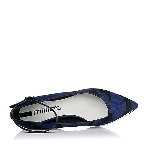 millie's/妙丽秋季专柜同款马毛牛皮坡跟女浅口单鞋LB903CQ6