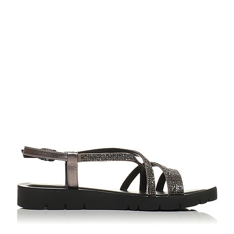 millie's/妙丽夏季专柜同款牛皮时尚平底女凉鞋17027BL7