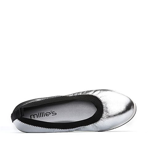 millie's/妙丽春秋季专柜同款牛皮时尚平底女单鞋LT202AQ8