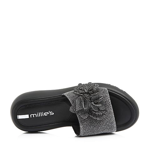 millie's/妙丽夏季专柜同款亮线布时尚休闲女凉拖鞋LGS20BT8