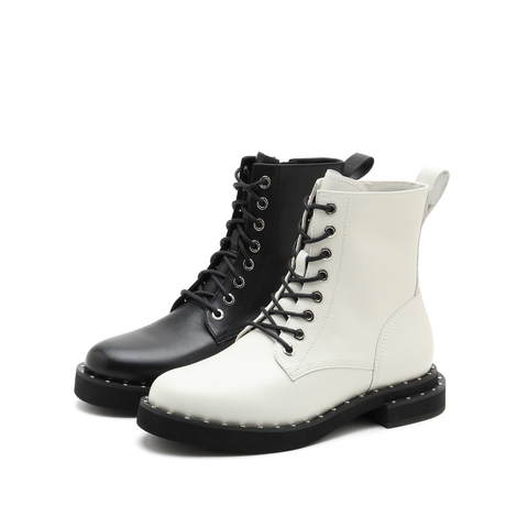 millie's/妙丽2021冬商场同款牛皮休闲马丁靴女短靴SCX21DD1