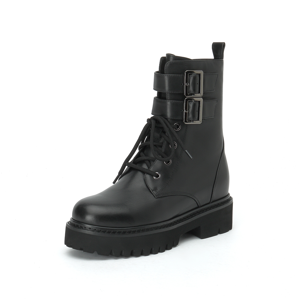 millie's/妙丽2021冬季新款牛皮时尚马丁靴女中靴0755DDZ1