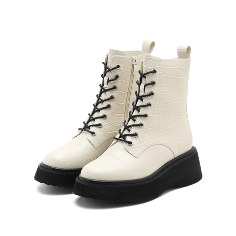 millie's/妙丽2021冬商场同款牛皮时尚马丁靴女短靴SCG23DD1
