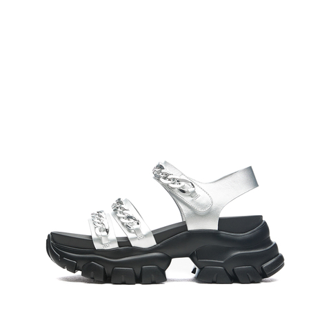 millie's/妙丽2022夏商场同款牛皮时尚休闲厚底女凉鞋576-1BL2