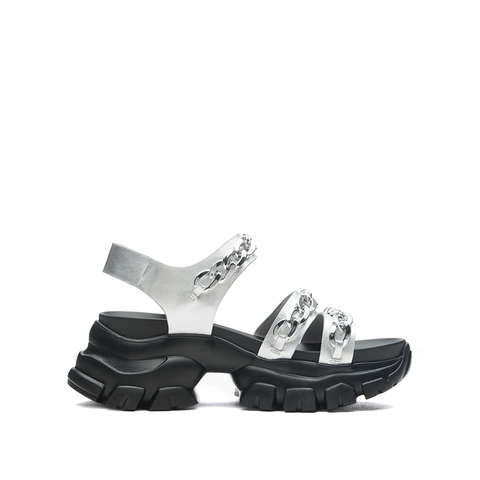 millie's/妙丽2022夏商场同款牛皮时尚休闲厚底女凉鞋576-1BL2