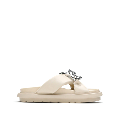 millie's/妙丽2022夏季新款羊皮时尚休闲女凉拖鞋50001BT2