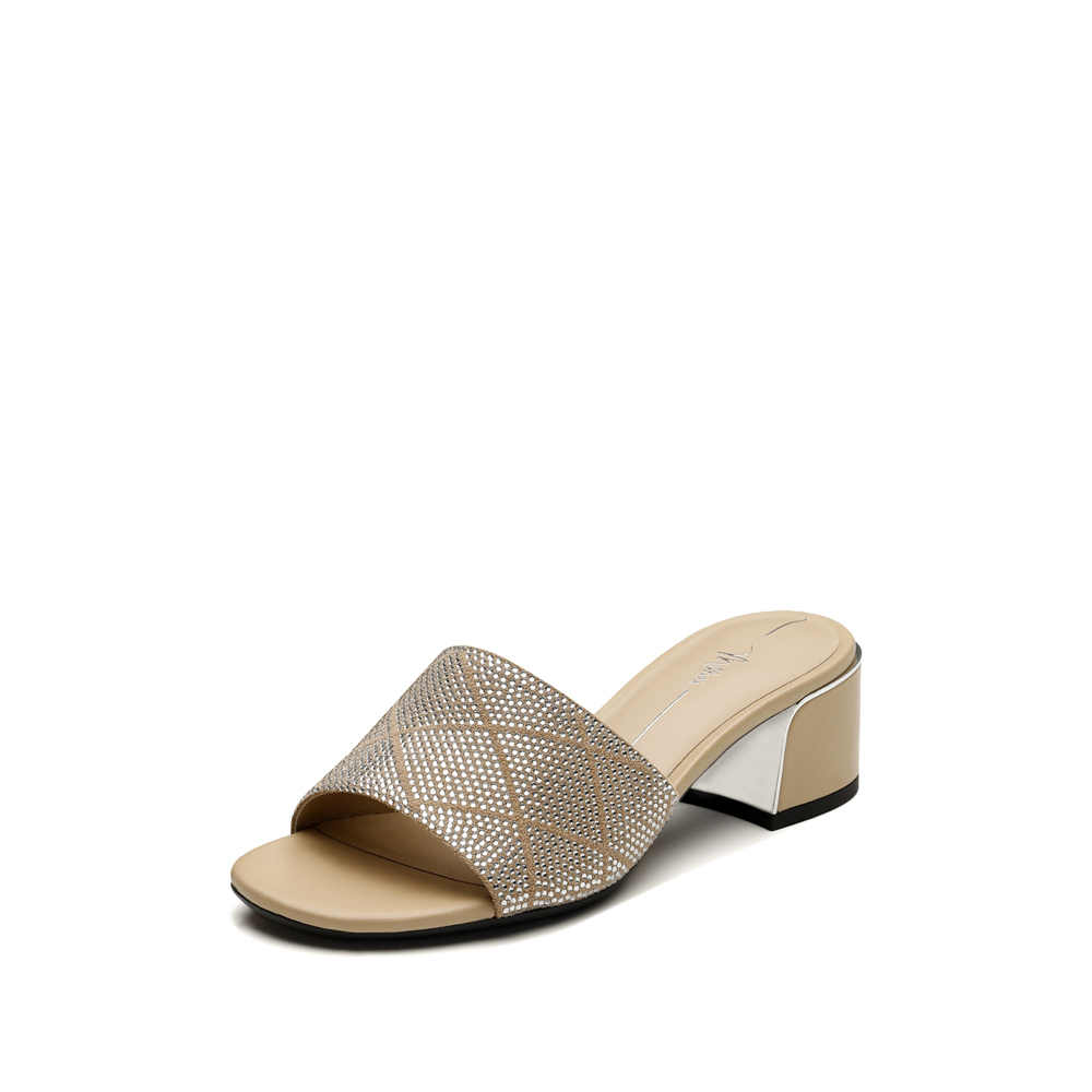 millie's妙丽2022夏商场同款时尚简约方跟女凉拖鞋SBL09BT2