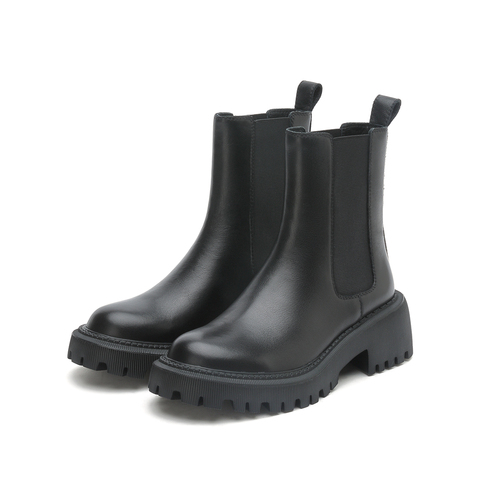 millie's/妙丽2022冬商场同款牛皮时尚烟筒女中靴20C02DZ2