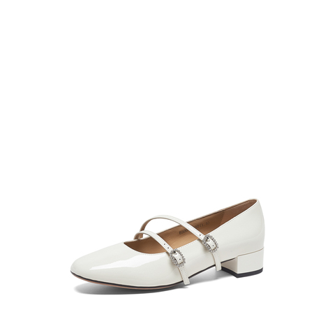 millie's妙丽2023春商场同款漆牛皮复古风玛丽珍女单鞋85001AQ3