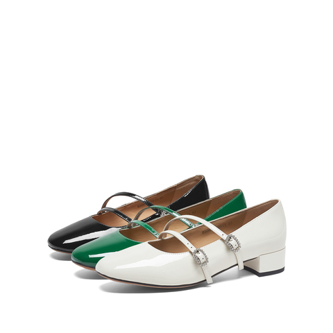 millie's妙丽2023春商场同款漆牛皮复古风玛丽珍女单鞋85001AQ3