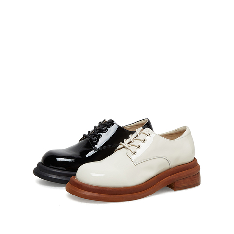 millie's/妙丽2023春商场同款牛皮英伦风布洛克女单鞋03311AM3