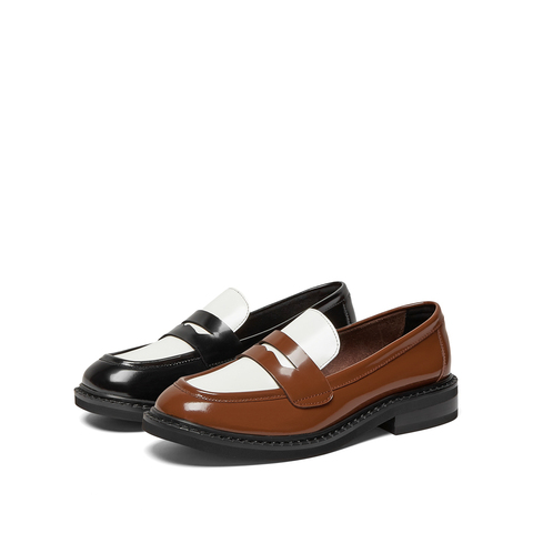 millie's妙丽2023春季新款牛皮学院风乐福鞋女单鞋55169AA3