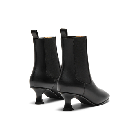 millie's妙丽2023冬新牛皮时尚百搭简约细跟女短靴LBG62DZ3