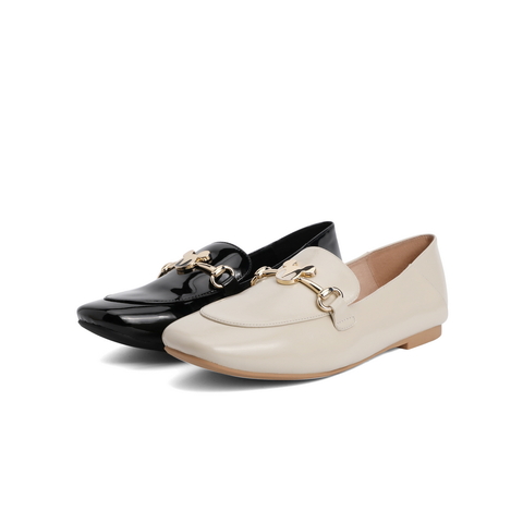 15mins2021春新商场同款简约套脚马衔扣休闲单鞋UK502AA1