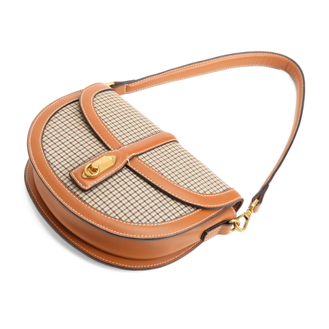 15MINS复古格子马鞍包2021冬新商场同款时尚斜跨女包X1838DX1