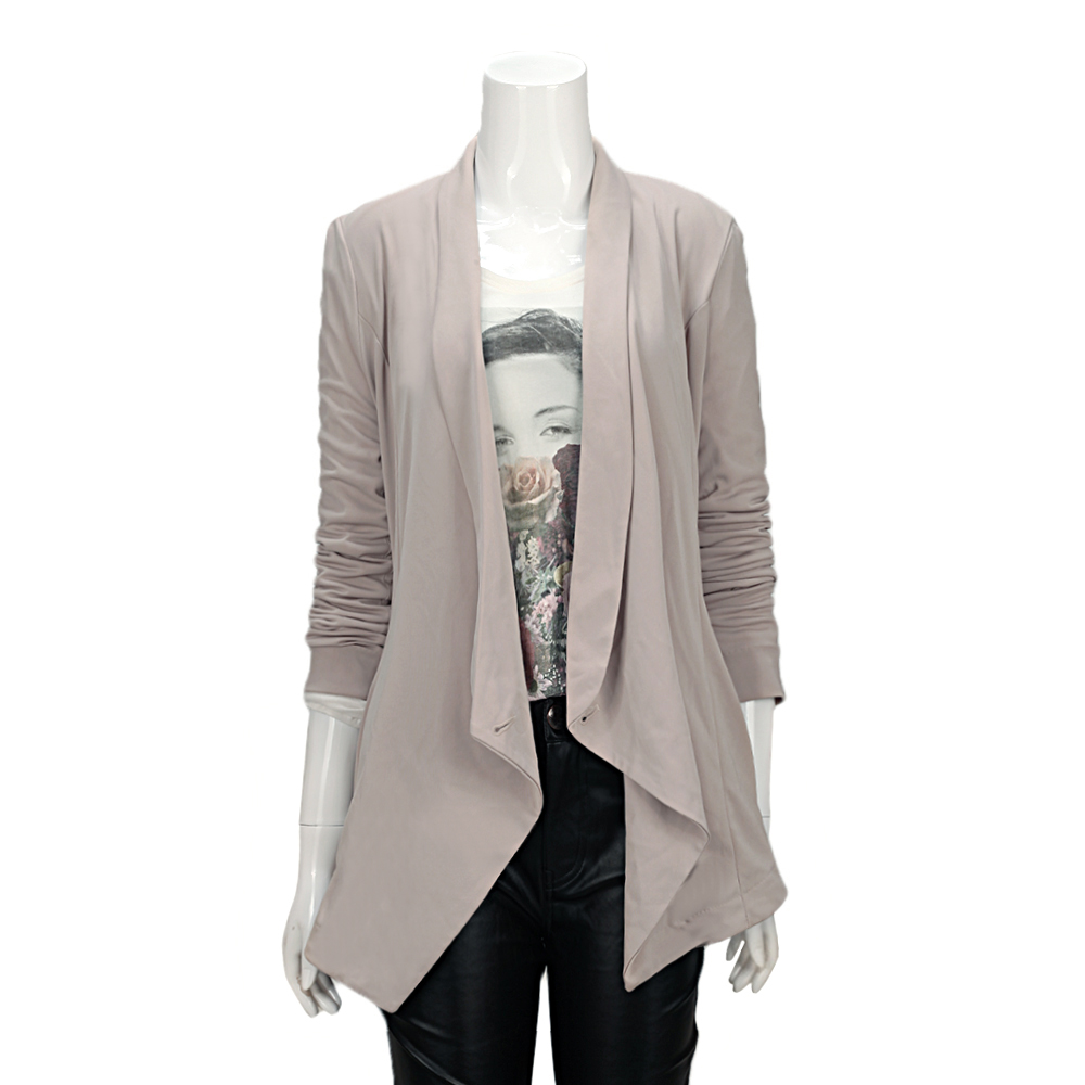 MOUSSY 专柜同款 女款米色不规则长袖夹克0106SY30-0830