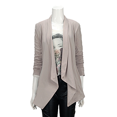 MOUSSY 专柜同款 女款米色不规则长袖夹克0106SY30-0830