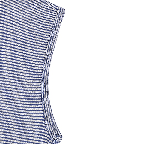 MOUSSY 专柜同款 女款蓝白条纹大圆领长款袖T恤0106ST80-0460