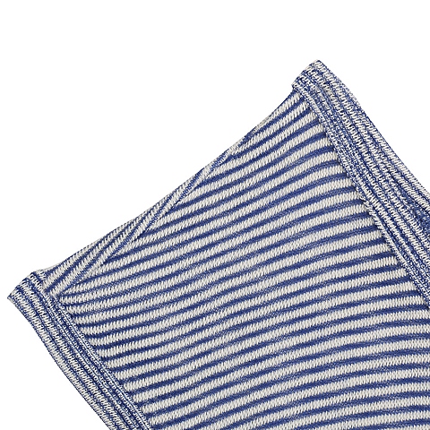 MOUSSY 专柜同款 女款蓝白条纹大圆领长款袖T恤0106ST80-0460