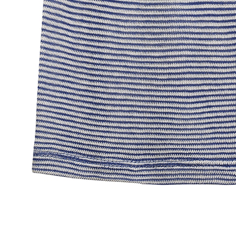 MOUSSY 专柜同款 女款蓝白条纹大圆领长款袖T恤0106ST80-0460