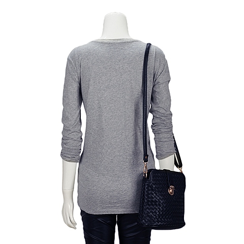 MOUSSY 专柜同款 女款灰色美女印花长袖T恤0106SH90-1420