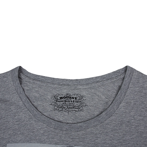 MOUSSY 专柜同款 女款灰色美女印花长袖T恤0106SH90-1420