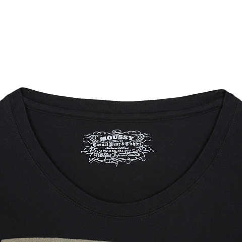 MOUSSY 专柜同款 女款黑灰色美女印花长袖T恤0106SH90-1420
