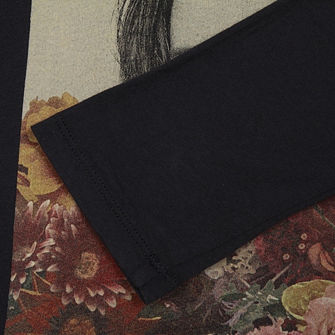 MOUSSY 专柜同款 女款黑灰色美女印花长袖T恤0106SH90-1420