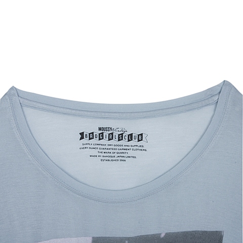 MOUSSY 专柜同款 女款蓝色模糊印花长袖T恤0106SH90-0760