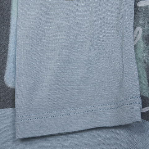 MOUSSY 专柜同款 女款蓝色模糊印花长袖T恤0106SH90-0760