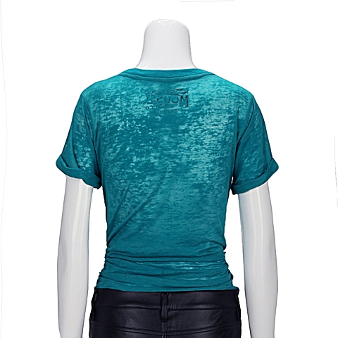 MOUSSY 专柜同款 女款绿色印花短袖T恤0106AQ90-5110