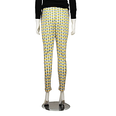 MOUSSY 专柜同款 女款黄色几何图案中腰哈伦长裤0106SN80-3130