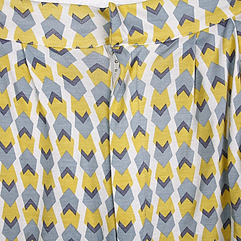 MOUSSY 专柜同款 女款黄色几何图案中腰哈伦长裤0106SN80-3130