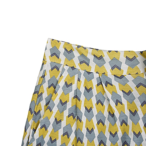 MOUSSY 专柜同款 女款黄色几何图案中腰哈伦长裤0106SN80-3130
