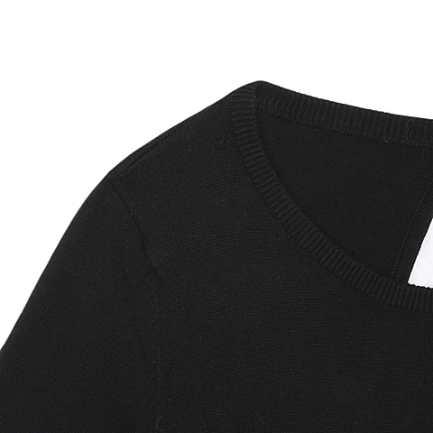 MOUSSY 专柜同款 女款黑色露背针织连衣裙0106SA70-0910