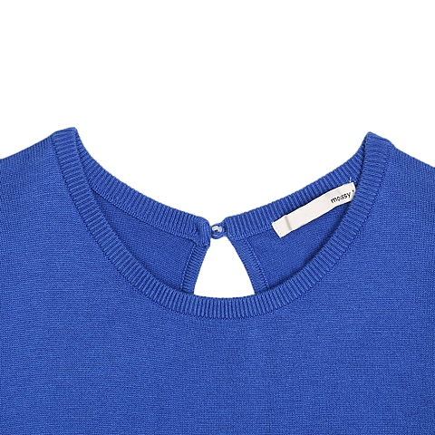 MOUSSY 专柜同款 女款蓝色露背针织连衣裙0106SA70-0910